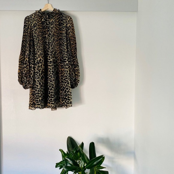 SOLD***GANNI Pleated Georgette Mini Dress - Picture 3 of 5